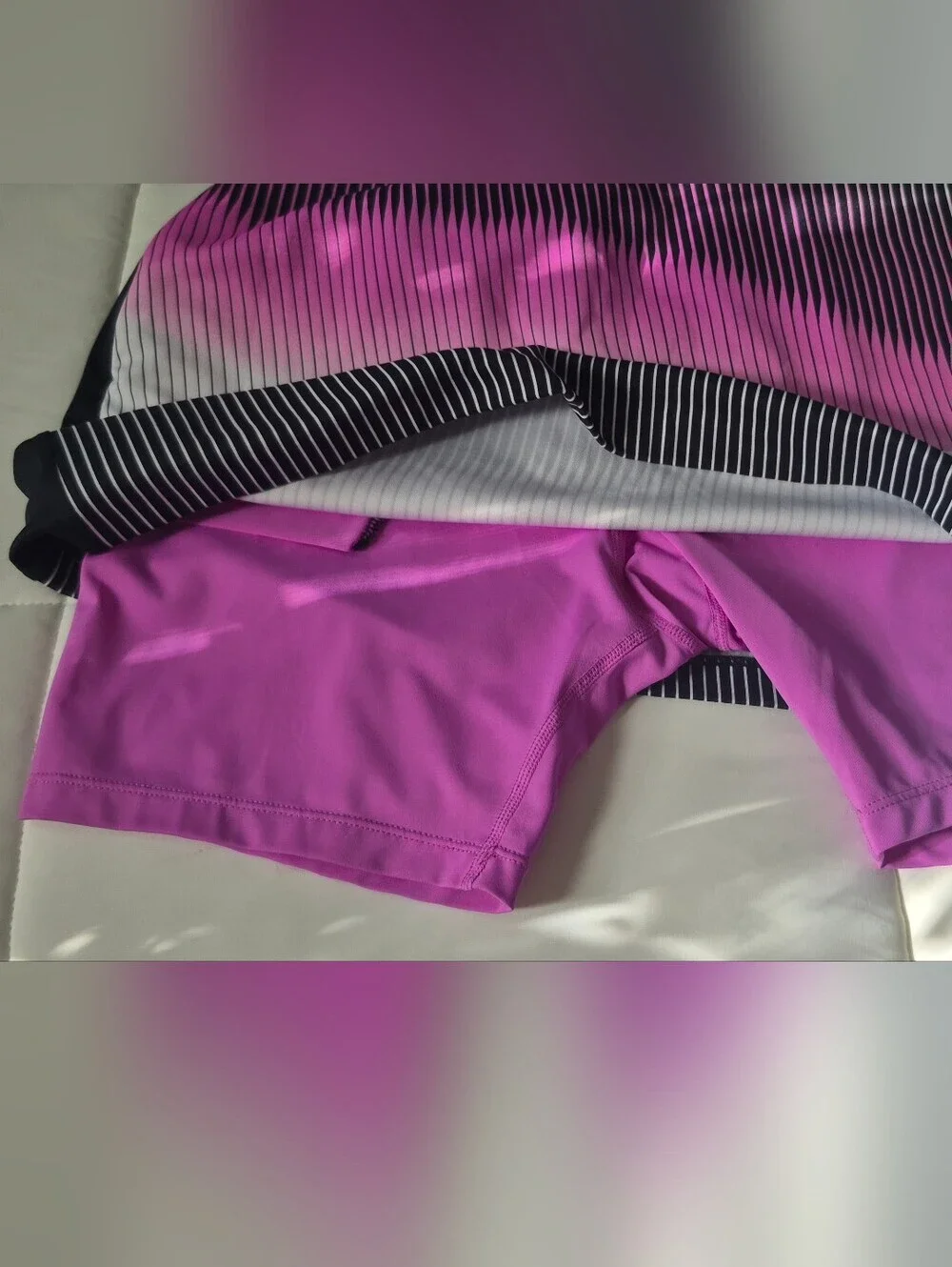 Tail Black, White & Pink Striped Mini Skirt